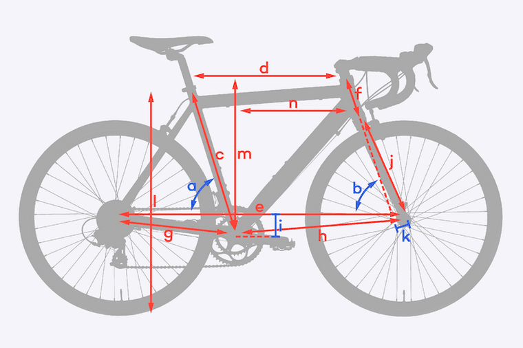 bicycle geometry technical drawing
